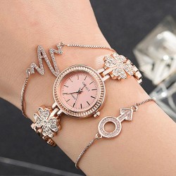 https://www.himelshop.com/Luxury Gold Flower Diamond Ladies Girl Gift Watch, Bangle & Bracelet Set