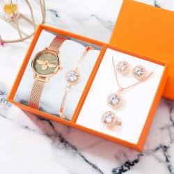 https://www.himelshop.com/Quartz Bee Logo Women Watch With Bracelet, Necklace & Ring watches
