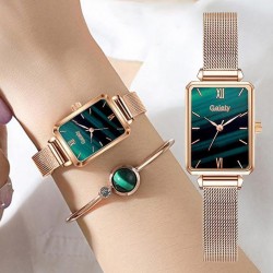 https://www.himelshop.com/Women Fashion Quartz Watch Bracelet with Green Dial Luxury Women Watch Gaiety