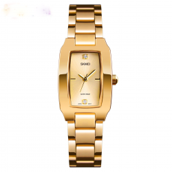 SKMEI 1400 Rectangle Dial Elegant Quartz Japanese Lady Wristwatch